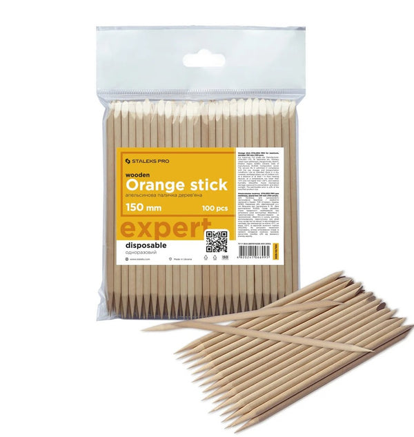 Staleks - Orange stick Expert wooden 150 mm(100 pcs)